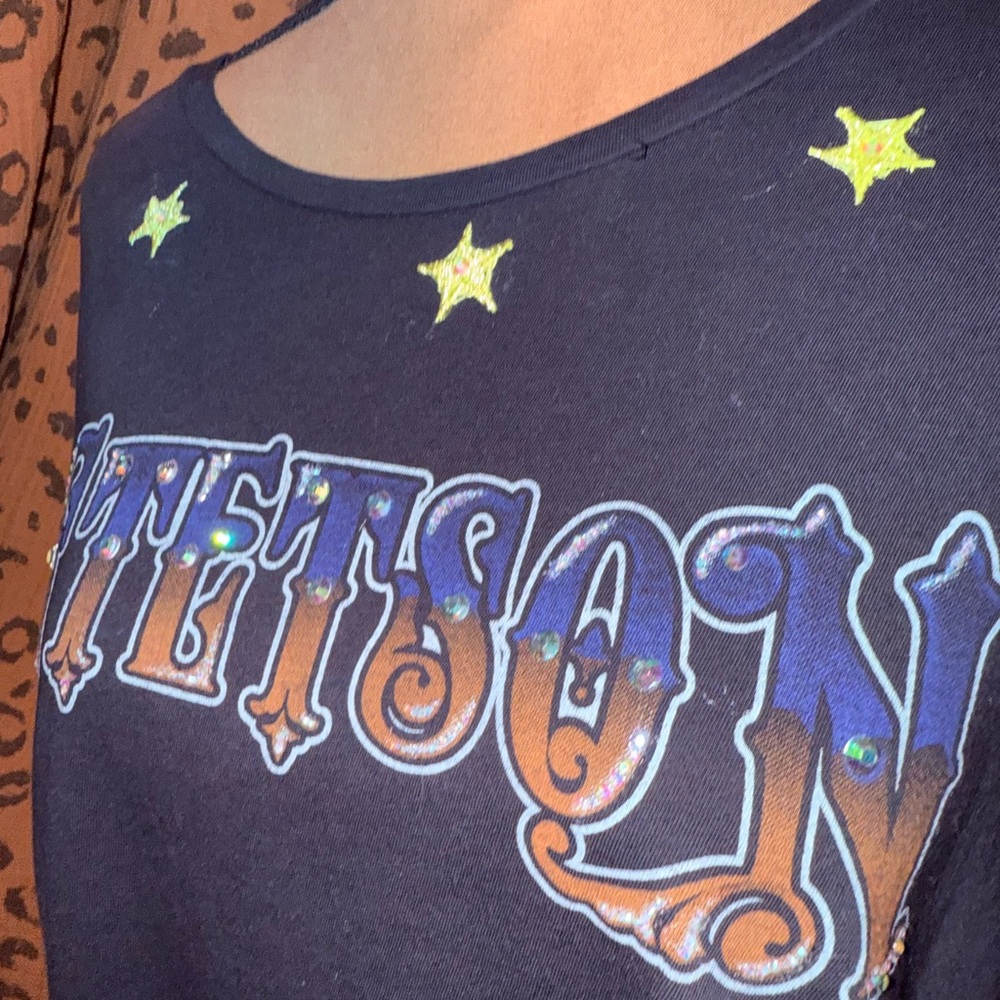 ReWorked Stetson Cropped With Bling Tee SZ Med
